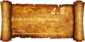 Ledniczki Bertalan névjegykártya