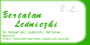 bertalan ledniczki business card